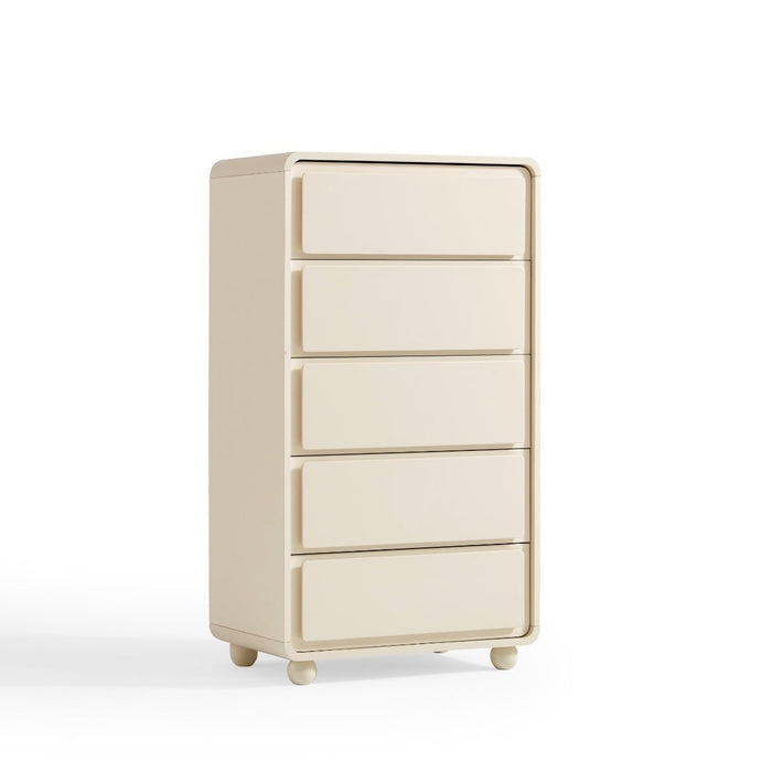 Huybert Minimalist Cream White Drawers of Storage/Tallboy/Chest of Drawers
