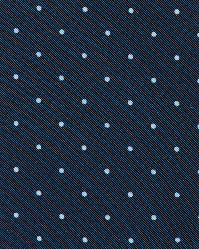 Irish Poplin Tie in Navy/Sky Pin Dot