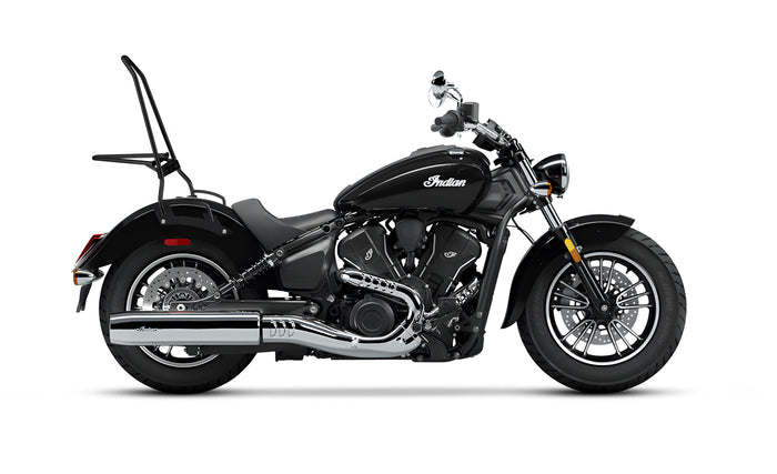Iron Born Blade 25" Indian Scout Sixty Classic Sissy Bar with Foldable Luggage Rack Matte Black @expand