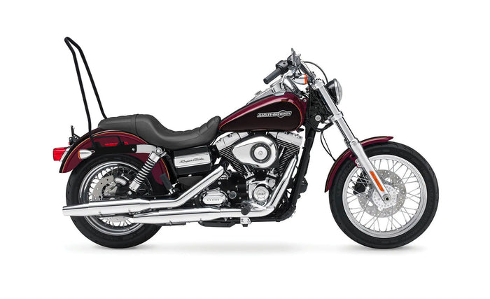 Iron Born Blade 25" Sissy Bar for Harley Dyna Super Glide Custom FXDC/I Matte Black Bag on Bike @expand