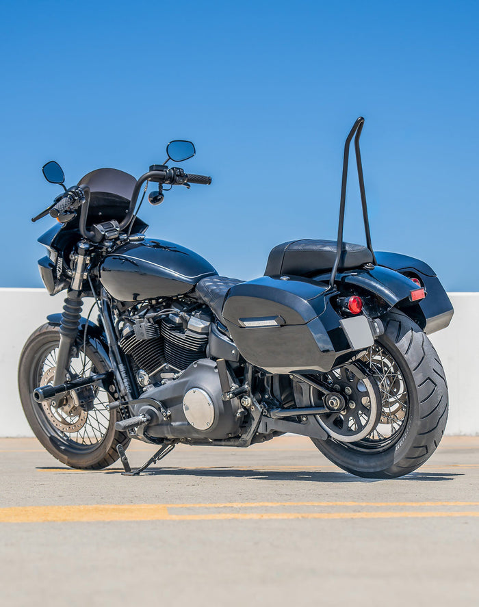 Iron Born Blade 25" Sissy Bar for Harley Softail Standard FXST Matte Black Lifestyle