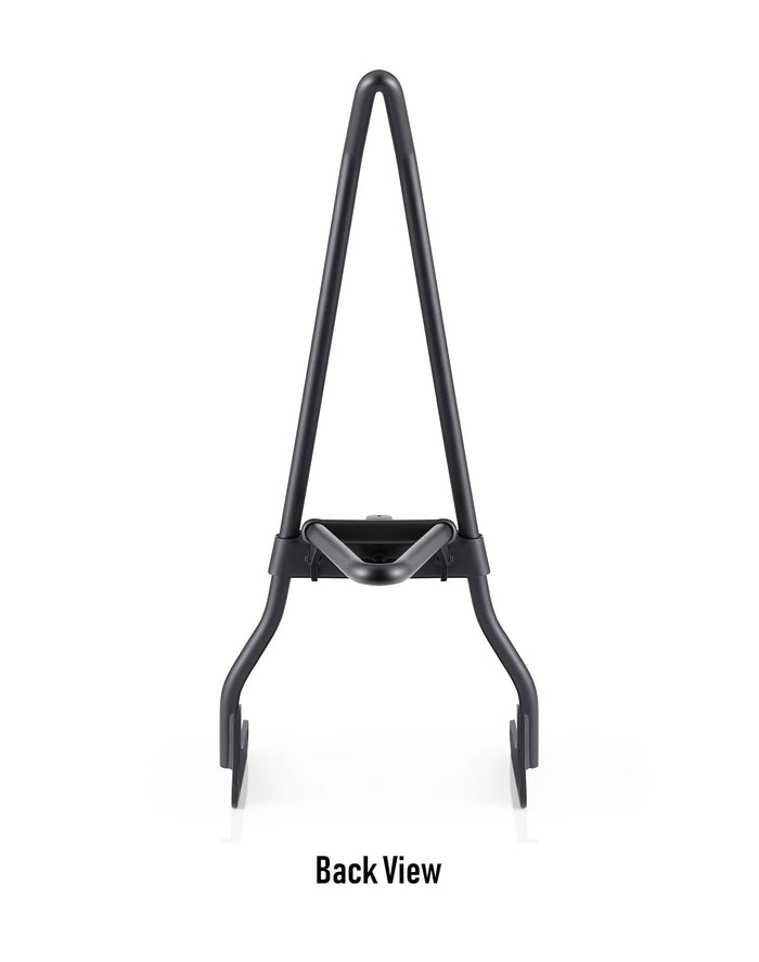 Iron Born Blade 25" Sissy Bar for Wide Seat w/ Foldable Rack for Harley Softail Deadwood Matte Black Back View
