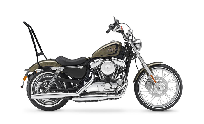 Iron Born Sissy Bar with Foldable Luggage Rack for Harley Sportster Seventy Two Matte Black Luggage Rack on Bike View @expand