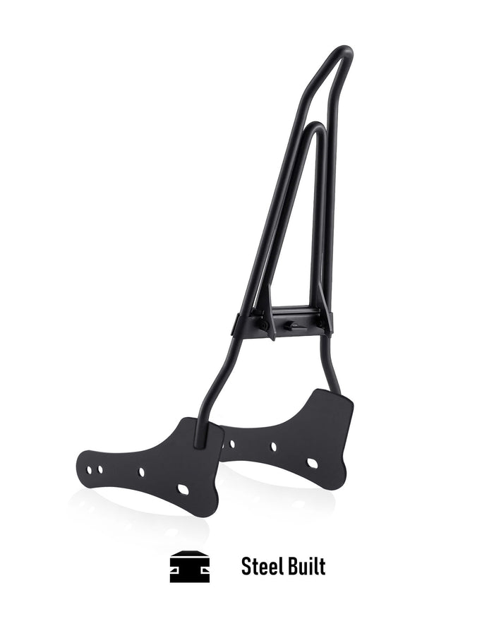 Iron Born Blade 25" Sissy Bar with Foldable Luggage Rack for Kawasaki Vulcan S Matte Black Steel Built