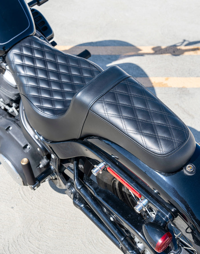 Iron Born Diamond Stitch 2-Up Seat for 2021+ Harley Softail Standard FXST Lifestyle