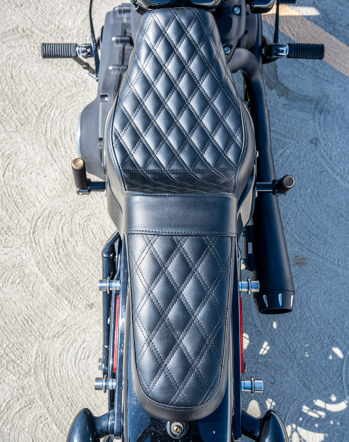 Iron Born Diamond Stitch 2-Up Seat for 2021+ Harley Softail Standard FXST Lifestyle