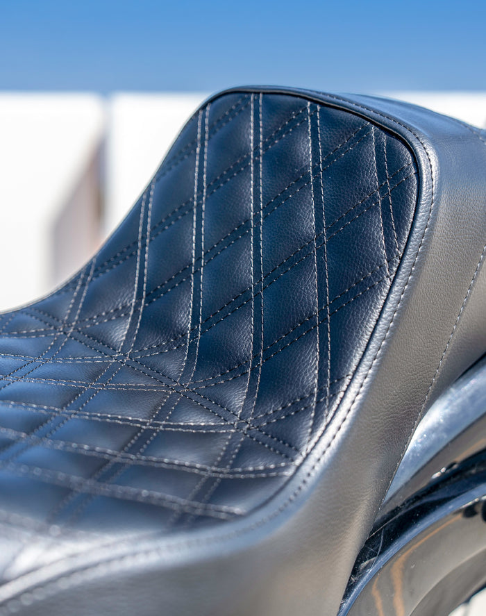 Iron Born Diamond Stitch 2-Up Seat for 2021+ Harley Softail Standard FXST Lifestyle