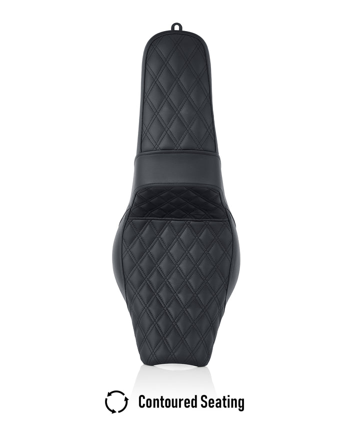 Iron Born Diamond Stitch 2-Up Seat for 2018+ Harley Softail Street Bob FXBB Contoured Seating