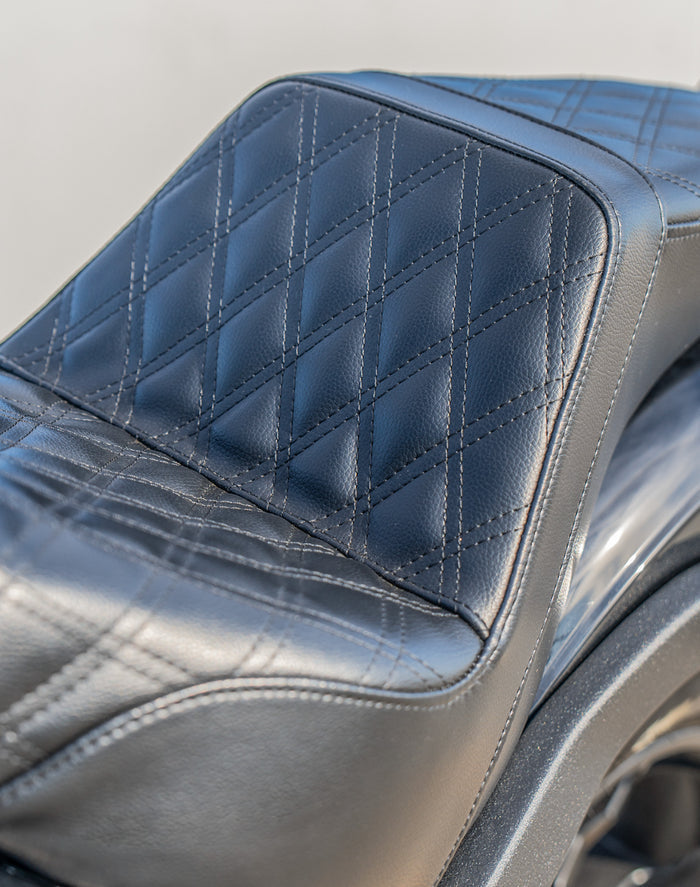 Iron Born Diamond Stitch 2-Up Seat for Harley Softail Low Rider ST FXLRST Lifestyle