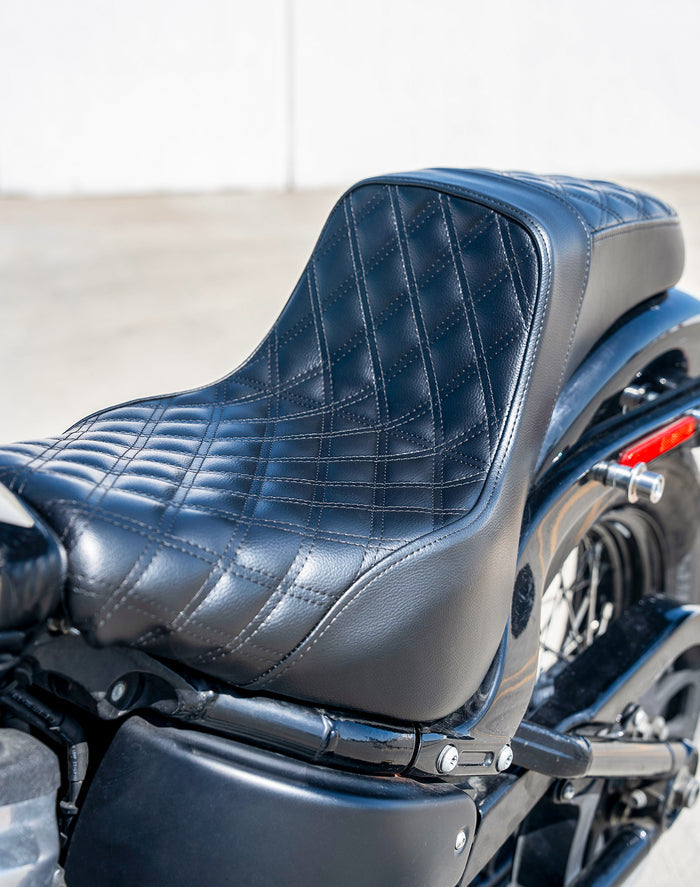 Iron Born Diamond Stitch 2-Up Seat for 2018+ Harley Softail Street Bob FXBB/S Lifestyle 3