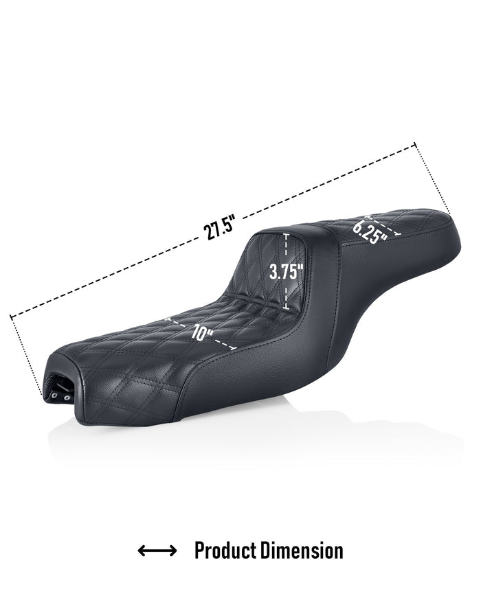 Iron Born Diamond Stitch 2-Up Seat For Harley Sportster 1200 Low XL1200L Black Product Dimension
