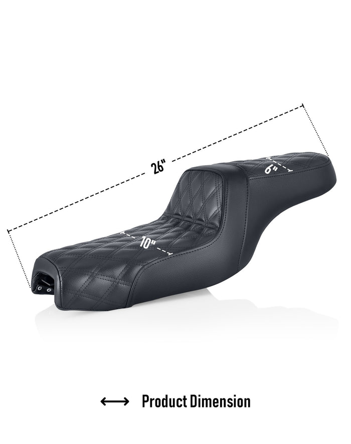 Iron Born Diamond Stitch 2-Up Seat For Harley Sportster 883 Low XL883L Black Product Dimension