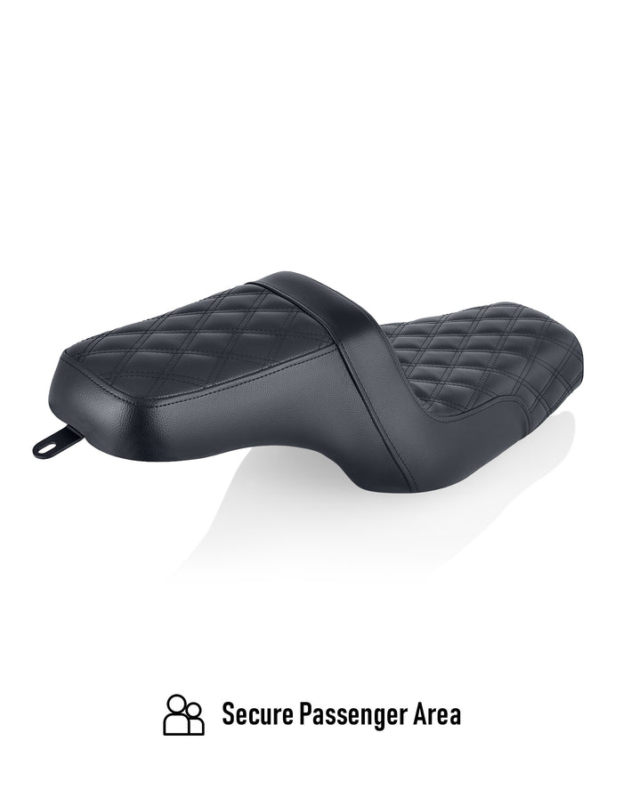 Iron Born Diamond Stitch 2-Up Seat For Harley Sportster 883 Low XL883L Black Secure Passenger Area