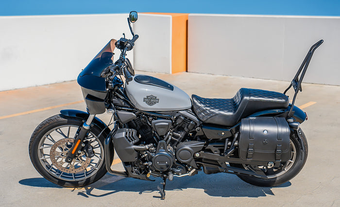 Iron Born Diamond Stitch 2-Up Seat For Harley Sportster Nightster RH975/S Black Lifestyle @expand