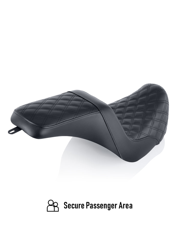 Iron Born Diamond Stitch 2-Up Seat For Harley Sportster Nightster RH975/S Black Secure Passenger Area