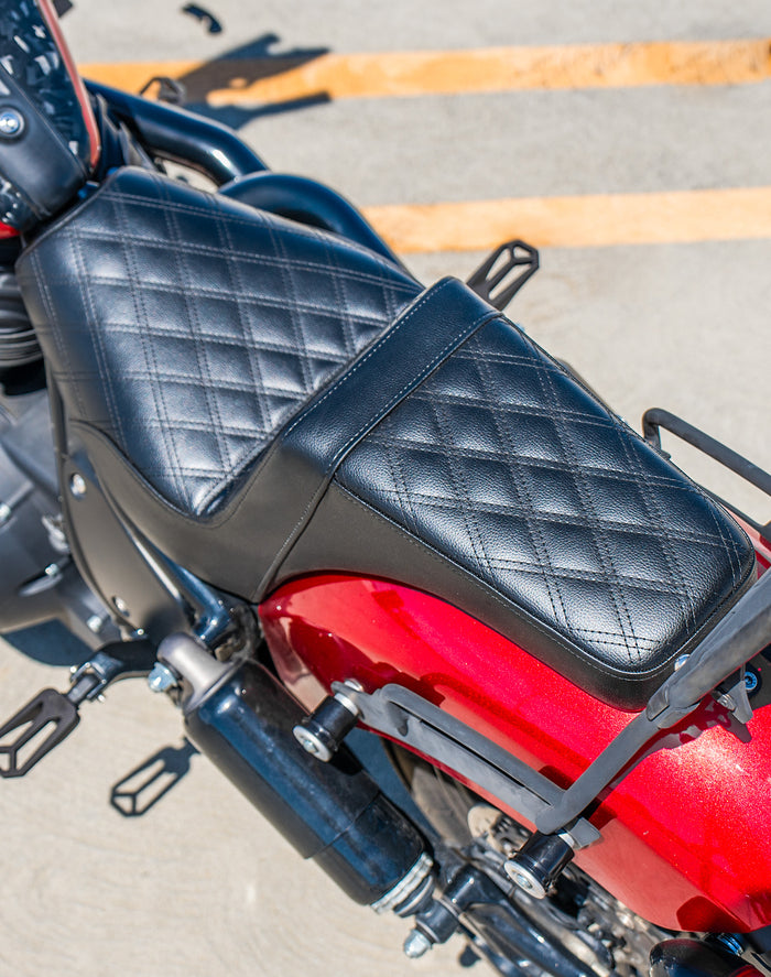 Iron Born Diamond Stitch Indian Chief 2-Up Seat Black Lifestyle