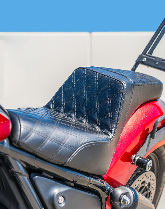 Iron Born Diamond Stitch Indian Chief 2-Up Seat Black Lifestyle