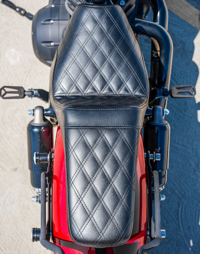 Iron Born Diamond Stitch Indian Chief 2-Up Seat Black Lifestyle