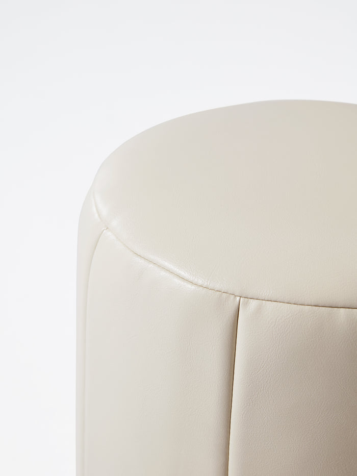 Ivory PU Leather Bedroom Makeup Stool for Vanity Table