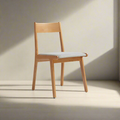 Jerry Armless Rubberwood Office Chair/Study Chair with Upholstered Seat Cushion