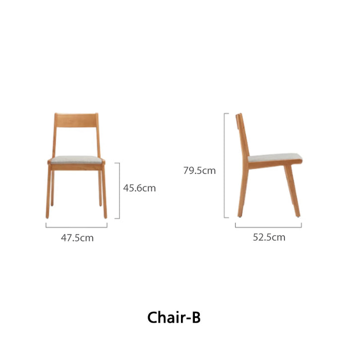 Jerry Armless Rubberwood Office Chair/Study Chair with Upholstered Seat Cushion
