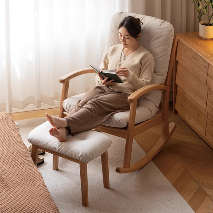 Kathryn Single Rocking Chair/Lazy Sofa With Stool Multiple Color