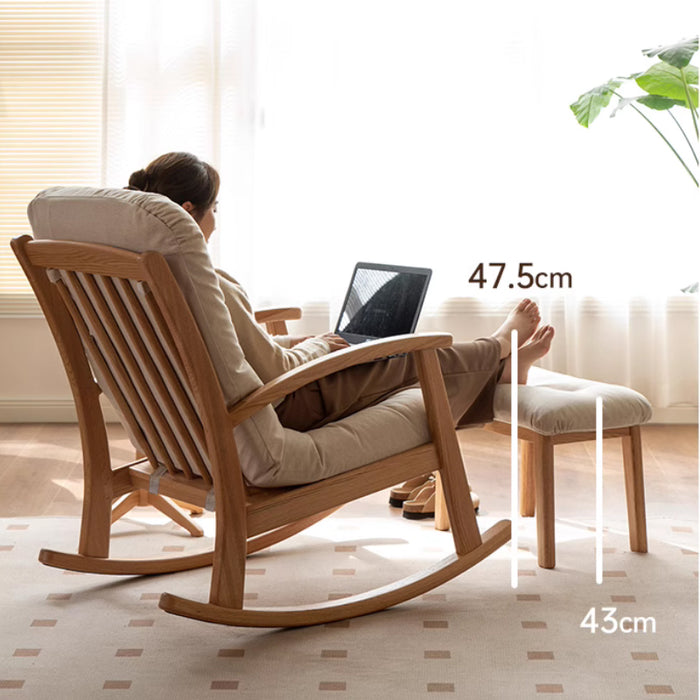 Kathryn Single Rocking Chair/Lazy Sofa With Stool Multiple Color