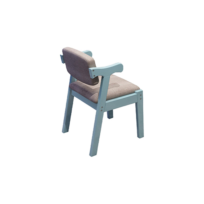 Kemo Solid Timber Study Chair/Dining Chair /Rubberwood/Cotton and Linen/Blue