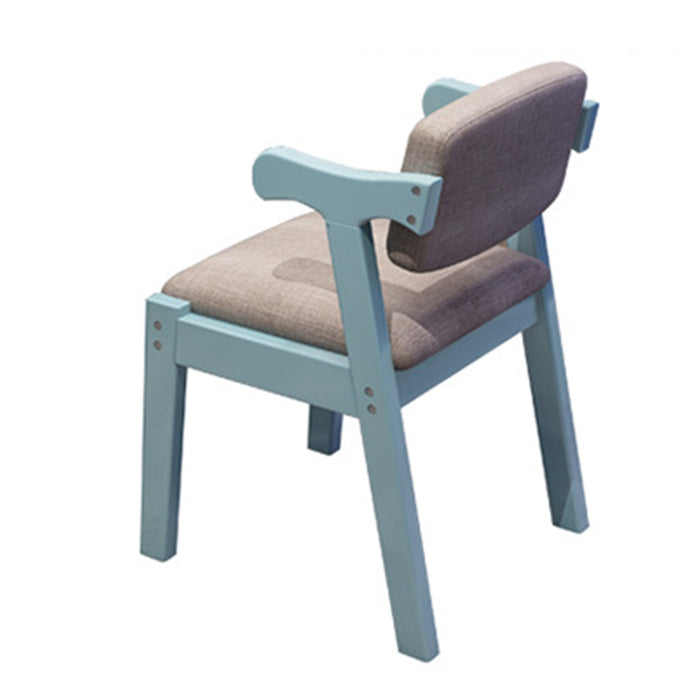 Kemo Solid Timber Study Chair/Dining Chair /Rubberwood/Cotton and Linen/Blue