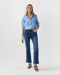 Kendall Flare 5-Pocket Jean in 3-Year Indigo Stretch Denim