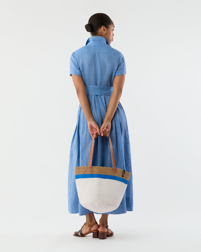 Kiondo Shopper Basket in Top Stripe Blue