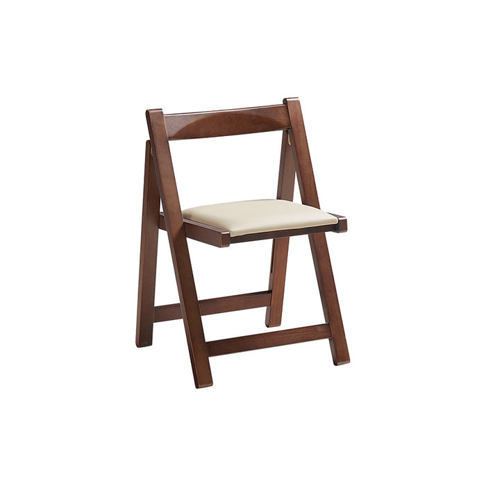 Kurt Rubberwood Foldable Dining Chair with Upholstered Seat Cushion Walnut Color