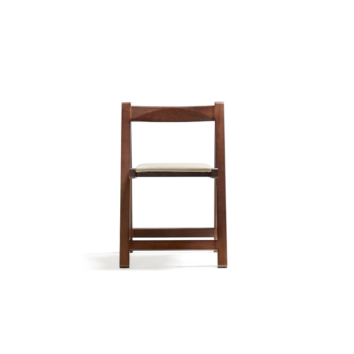 Kurt Rubberwood Foldable Dining Chair with Upholstered Seat Cushion Walnut Color
