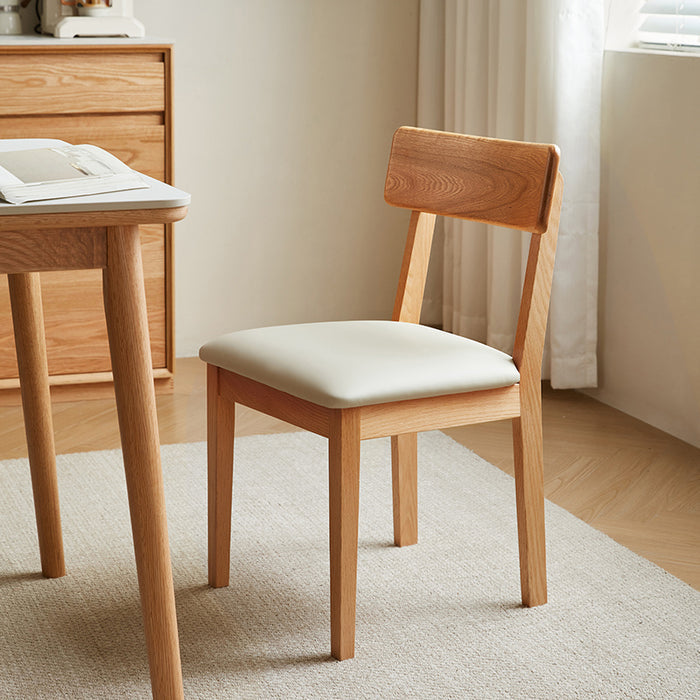 Kya Armless FAS-Graded Solid American Oak Wood Chair/Dining Chair with Upholstered Seat Cushion