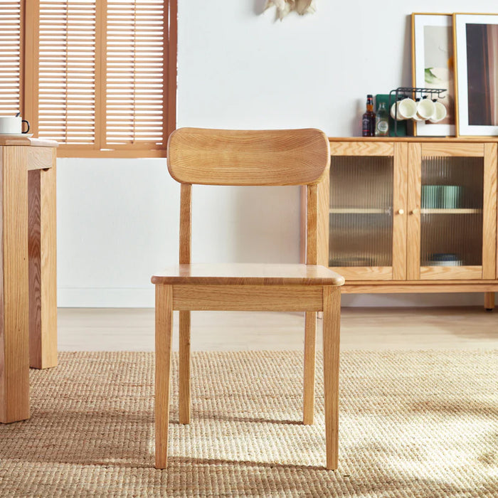 Lafond Nordic Style Solid Timber Dining Chair with Subtle Curved Backrest