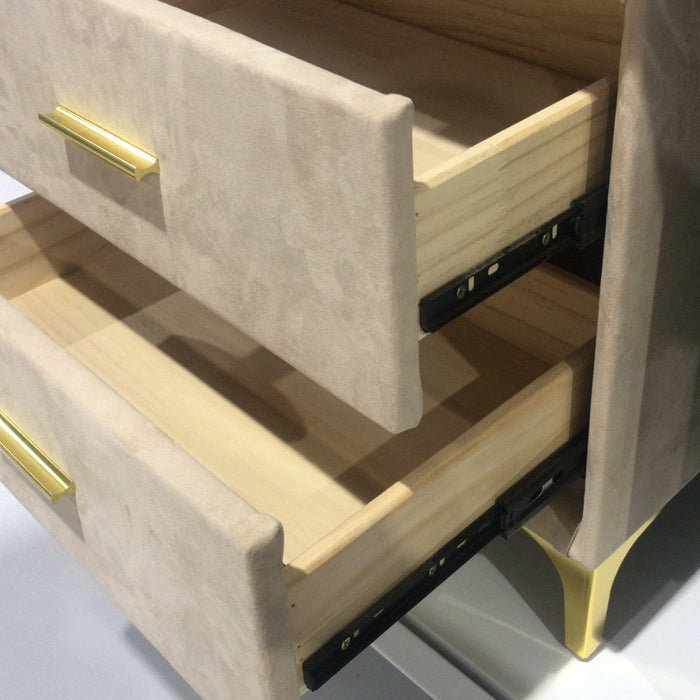 Leathaire Upholstery Bedside Table/Night Stands/Timber Frame
