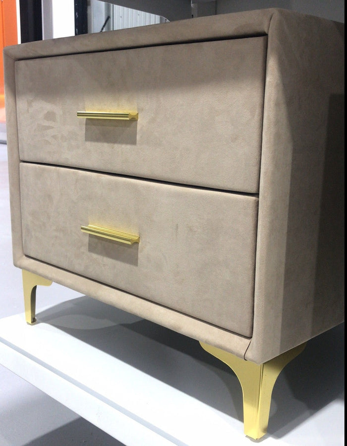 Leathaire Upholstery Bedside Table/Night Stands/Timber Frame