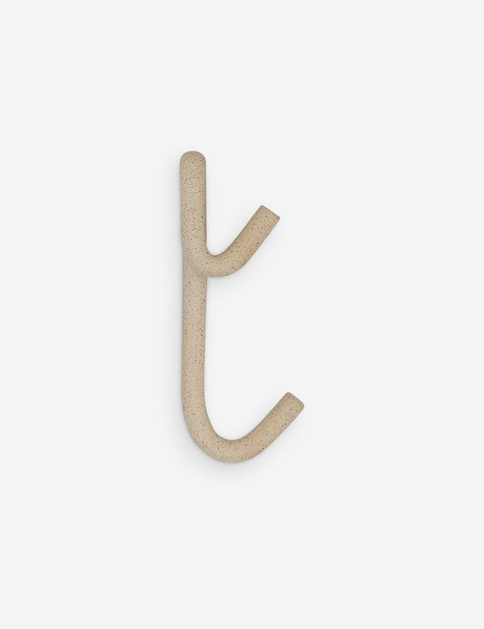 #color::speckled | Cream speckled Leggy Long Wall Hook by SIN Ceramics
