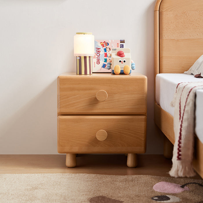 Linton 40cm Solid Beech Wood Children Side Table/Bedside Cabinet with Drawer