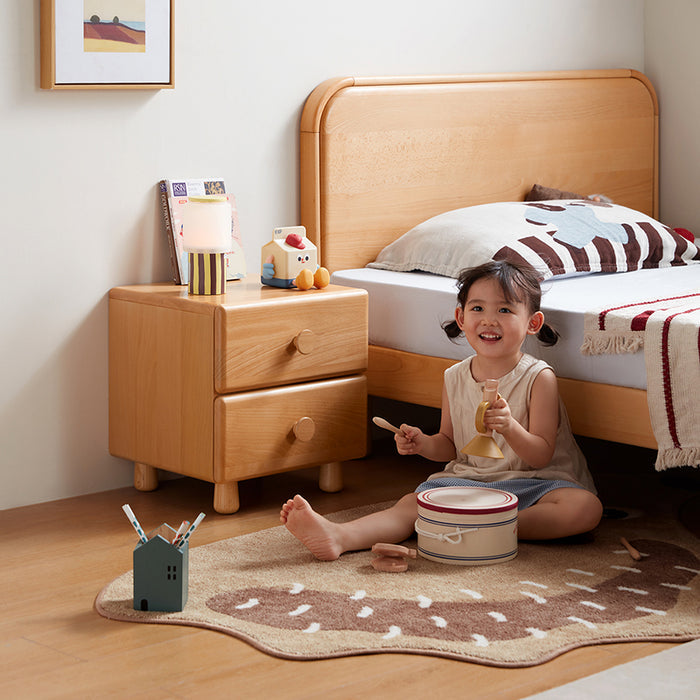 Linton 40cm Solid Beech Wood Children Side Table/Bedside Cabinet with Drawer