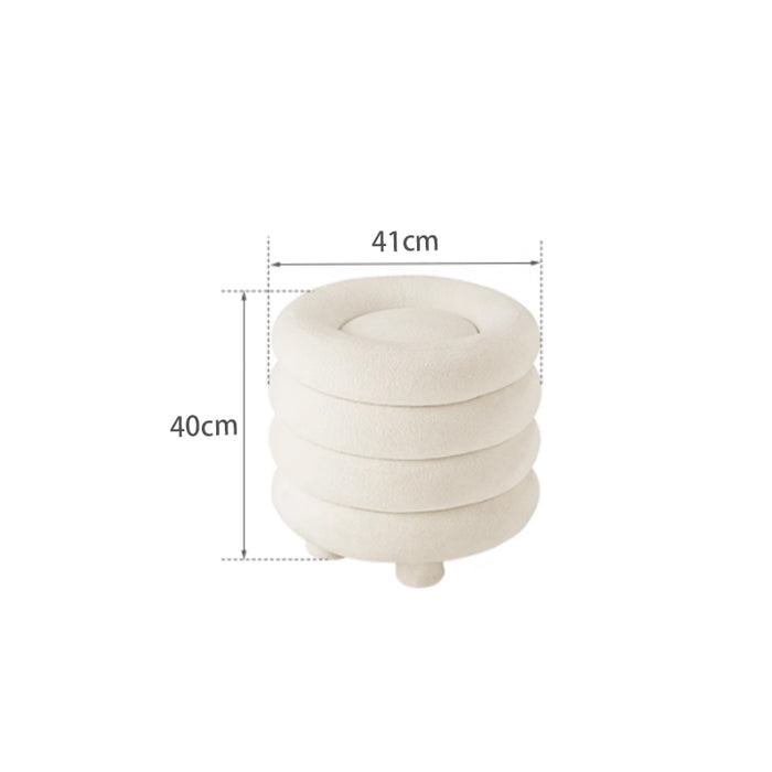 Logan Faux Lambswool Fabric Bedroom Makeup Stool for Vanity Table