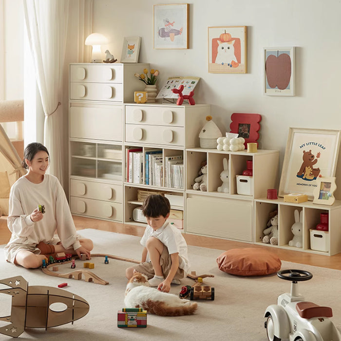 Lumi Floor-standing Modular Storage Cabinet Chest Set for Home White