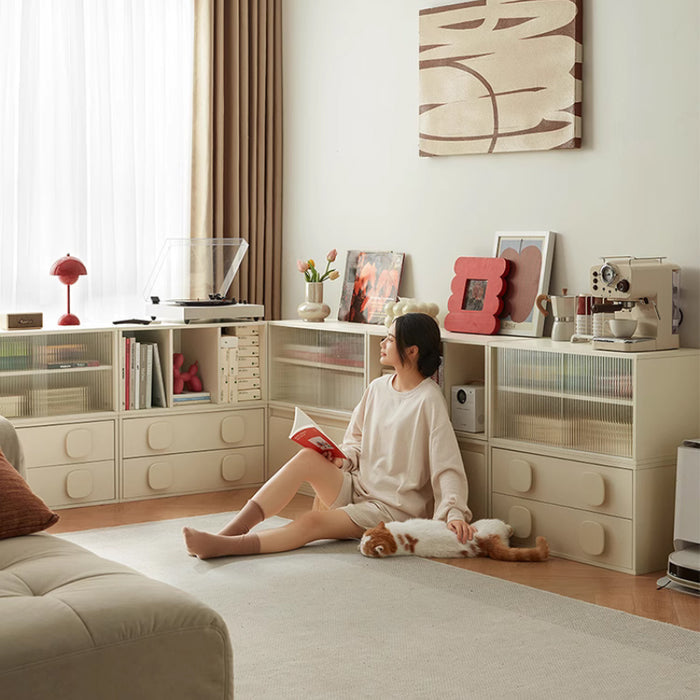 Lumi Floor-standing Modular Storage Cabinet Chest Set for Home White