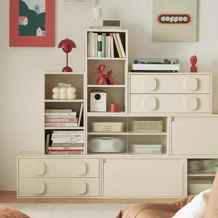 Lumi Floor-standing Modular Storage Cabinet Chest Set for Home White