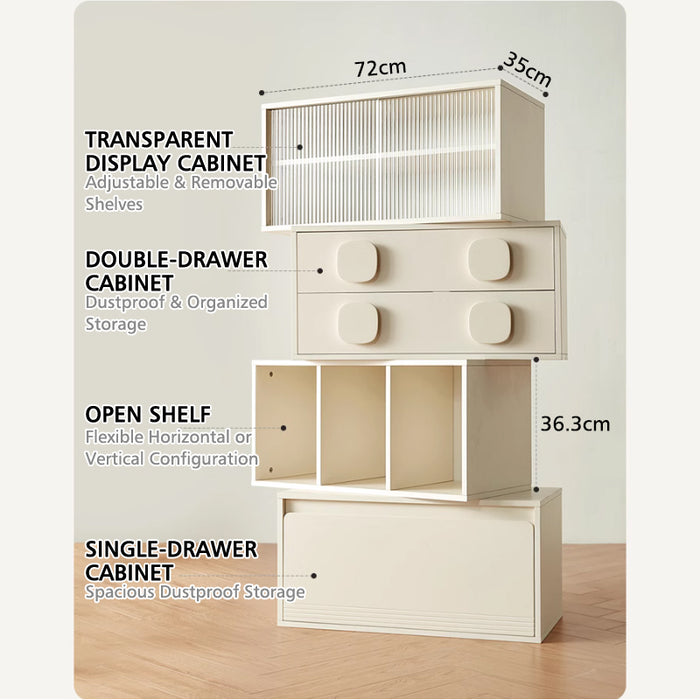 Lumi Floor-standing Modular Storage Cabinet Chest Set for Home White