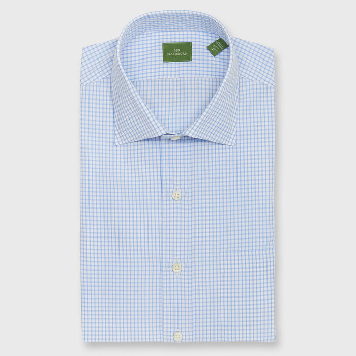 Made-to-Measure Shirt in Blue Graph Check Poplin