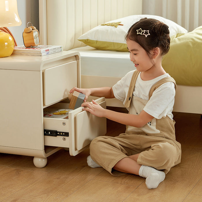 Mandy Cream White Color Side Table/Bedside Table with Drawer For Bedroom
