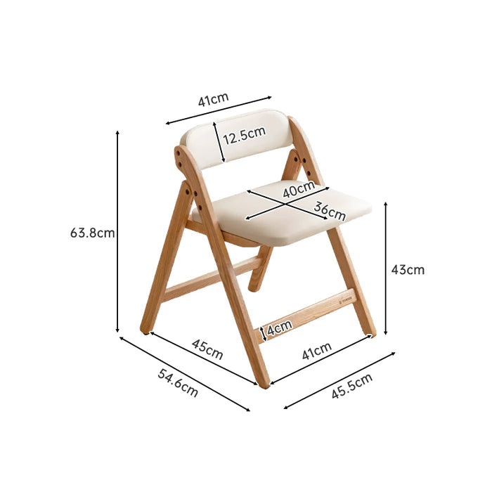Maris FAS-Graded Solid American Oak Wood Foldable Dining Chair with Upholstered Seat Cushion Multiple Color