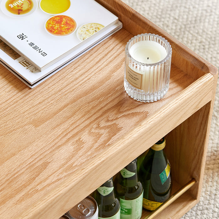 Marshall FAS-Graded Solid Oak Wood Coffee Table/Side Table Set With Ceramic Tabletop Multiple Color