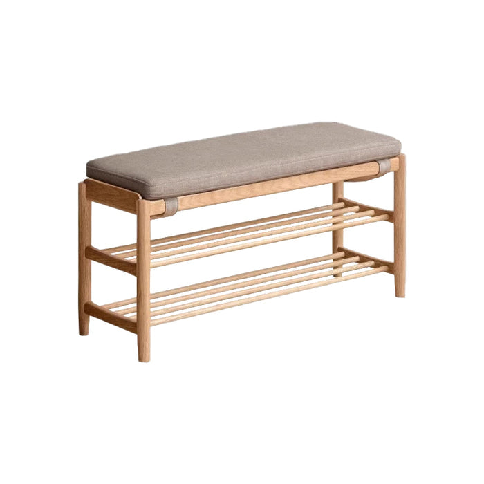 Mateo 80cm FAS-Graded Solid American Oak Wood Entryway Shoe Cabinet/Shoe Changing Stool For Home Multiple Color